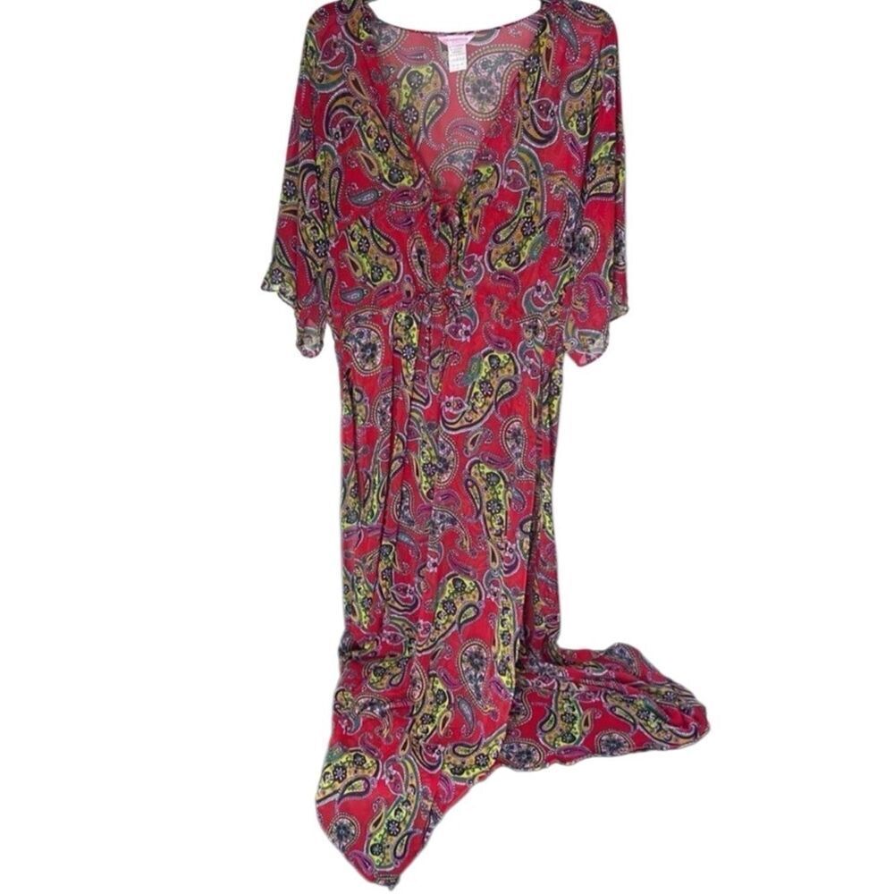 Vintage Cia Maritima Beachwear Coverup maxi paisley boho size medium